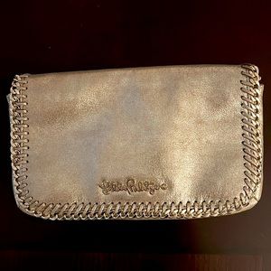 Lilly Pulitzer Antique Gold clutch purse.